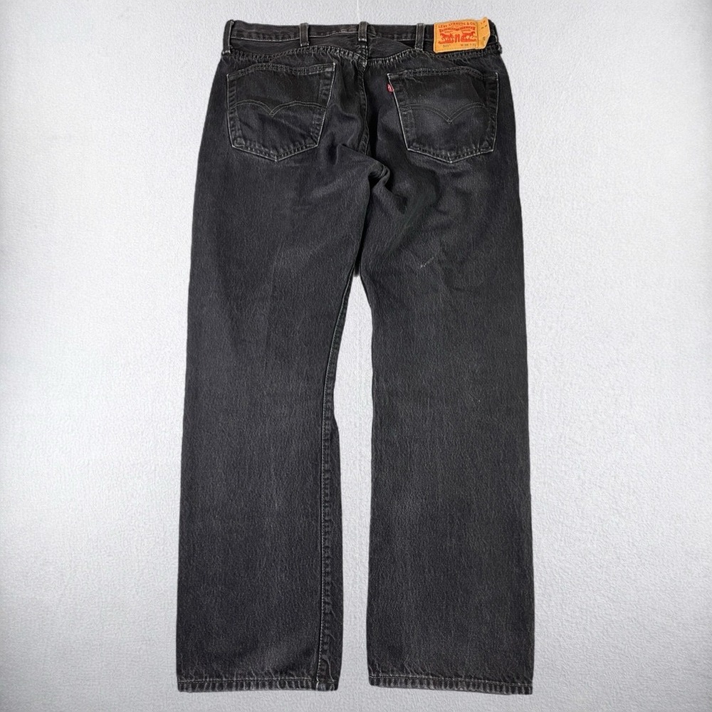 Levi's 501 Jeans Mens 38x32 Black Original Fit Straight Leg Button Fly Denim